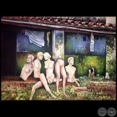 Cementerio de manequies - Pintura al óleo - Obra de Vicente González Delgado